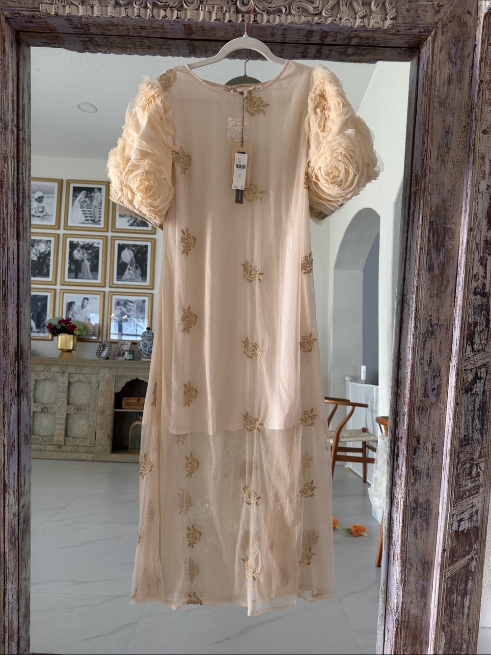 Anthropologie Let Me Be Floral Embroidered Midi Dress